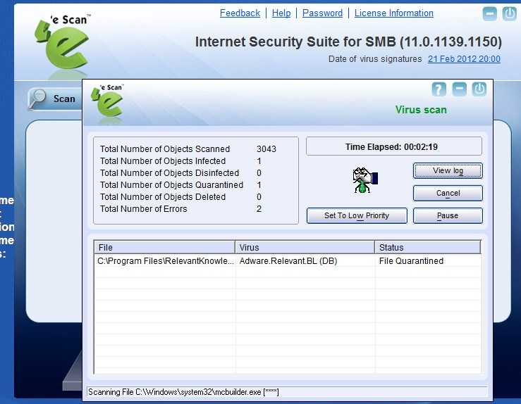 eScan Internet Security for SMB 11.0 : Main window
