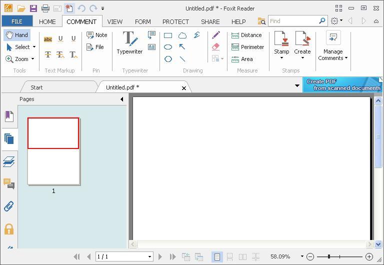 Foxit Reader 6.0 : New Document Screen