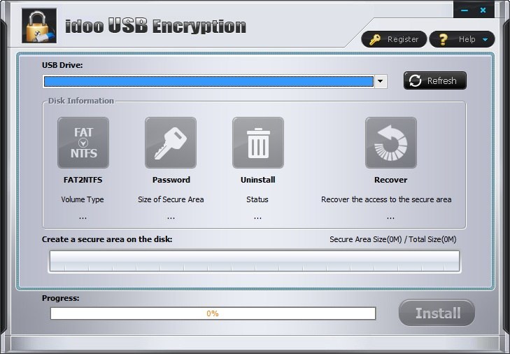 idoo USB Encryption 3.0 : Main Window