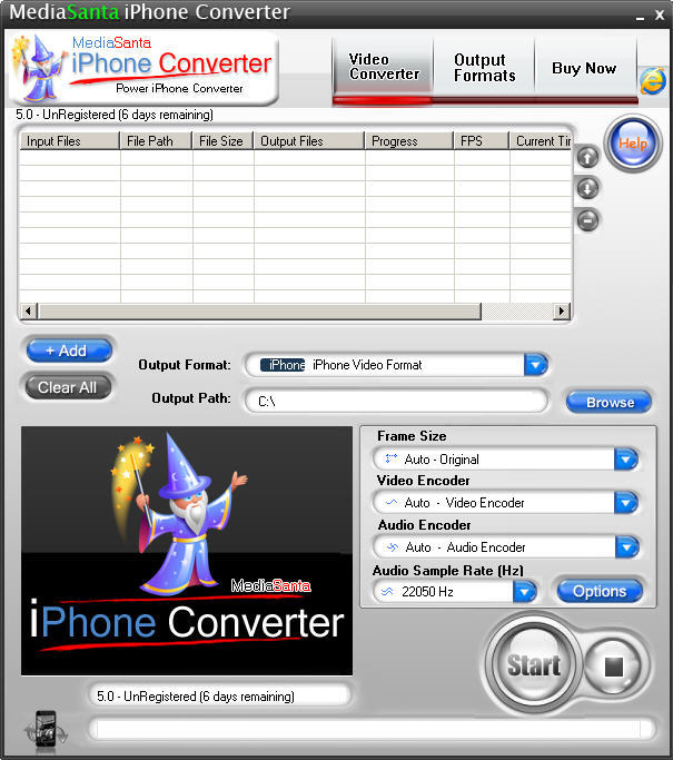 MediaSanta iPhone Converter 5.0 : Main window