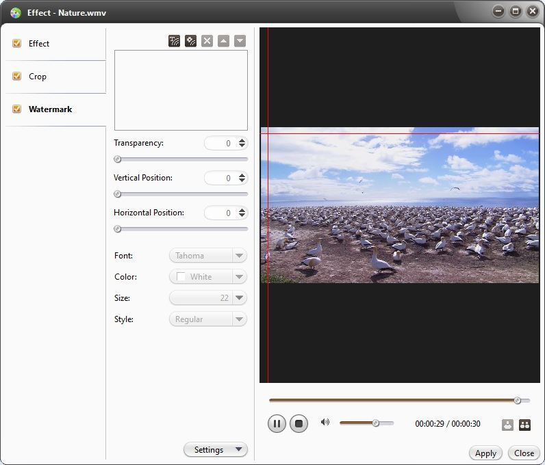 mediAvatar Video to DVD Converter 7.1 : Add Watermark