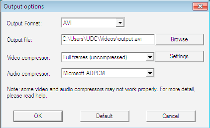 MKV To AVI With Subtitle 2.0 : Output options
