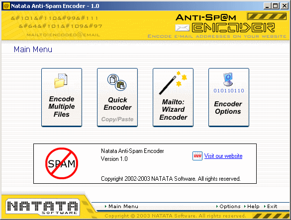 NATATA Anti-Spam Encoder 1.0 : Main