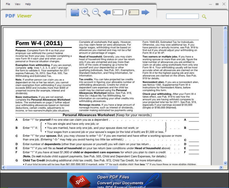 Open PDF Files 1.0 : Main window