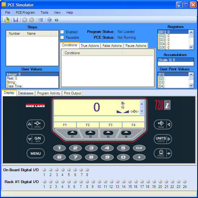ProAction PCE Simulator 1.1 : Main window
