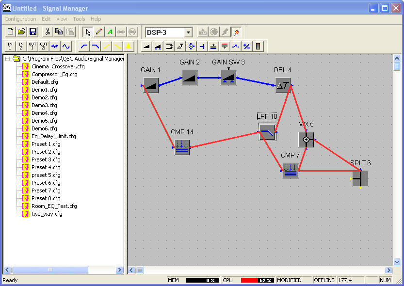 QSC Audio Signal Manager 4.7 : Main window