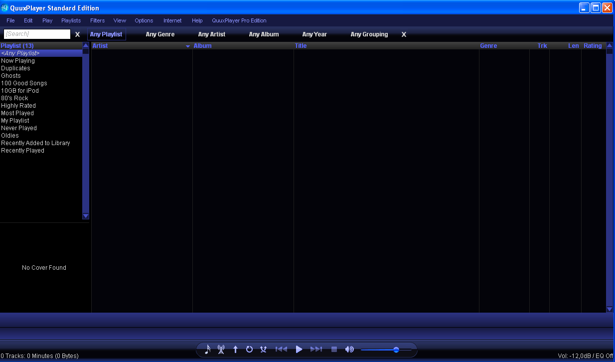 QuuxPlayer 2.7 : Main window