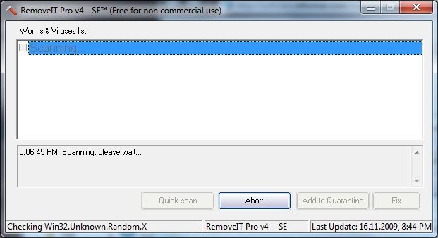 RemoveIT Pro - SE 4.0 : Scan for virus