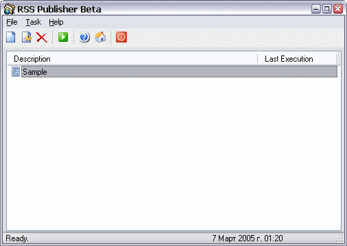 RSS Publisher 1.7 : Main Window