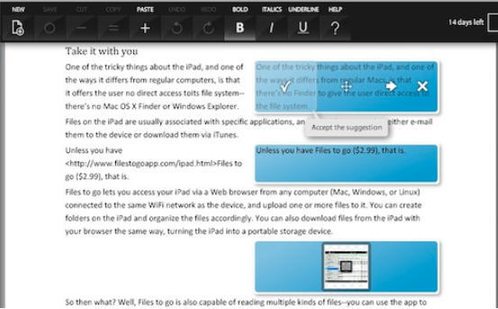 TextFlow Desktop 1.0 : Main window