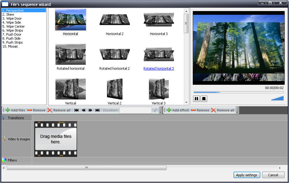 VSDC Free Video Editor 1.2 : File's Sequence Wizard