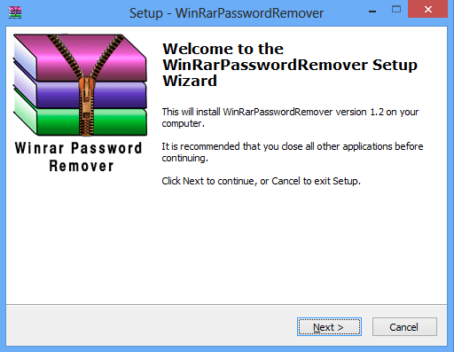 Winrar Password Remover & Unlocker : Main window