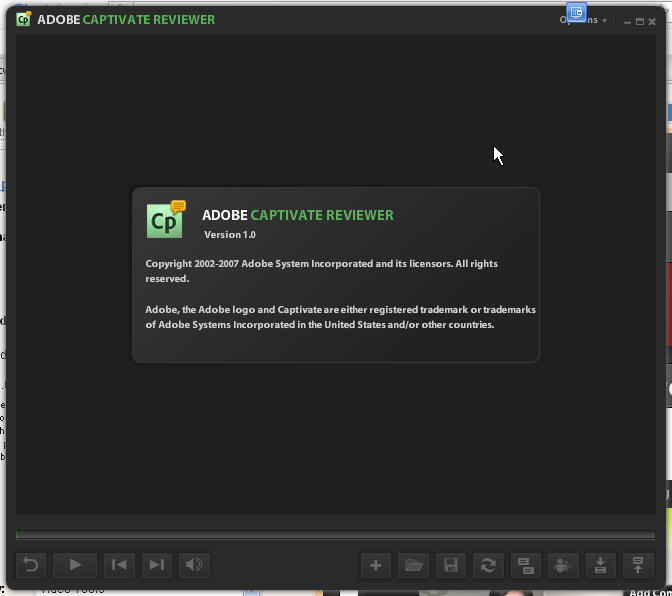 Adobe Captivate Reviewer 1.0 : Main window