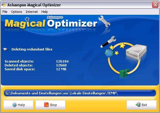 Ashampoo Magical Optimizer 1.2 : Main Window