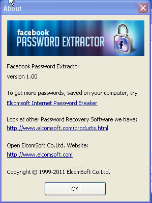 Facebook Password Extractor 1.0 : About