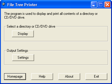 File Tree Printer 3.2 : Main Window