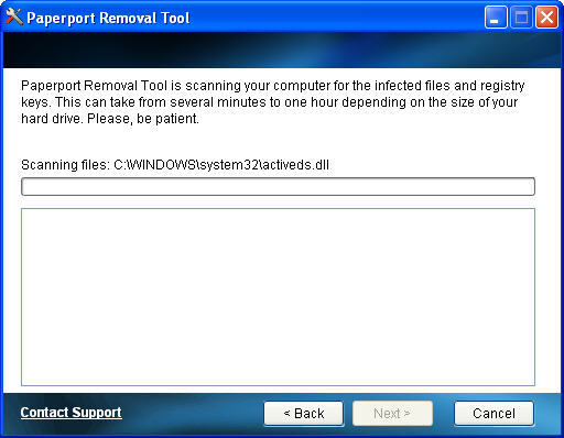 Paperport Removal Tool 1.0 : User interface.