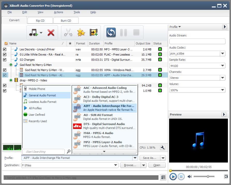 Xilisoft Audio Converter Pro 6.5 : Multiple Output