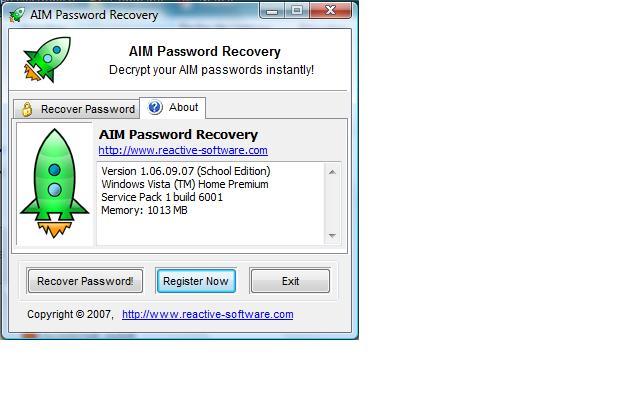 AIM Password Recovery 1.0 : About AIM
