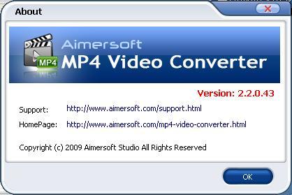 Aimersoft MP4 Video Converter 2.2 : Version details