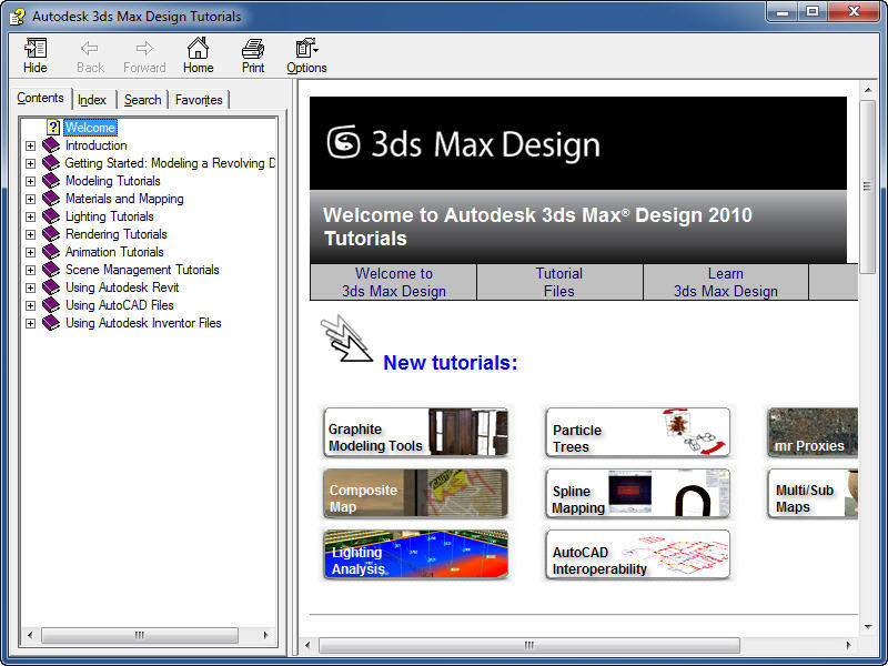 Autodesk 3ds Max Design 2010 Tutorials Files 12.0 : Main window