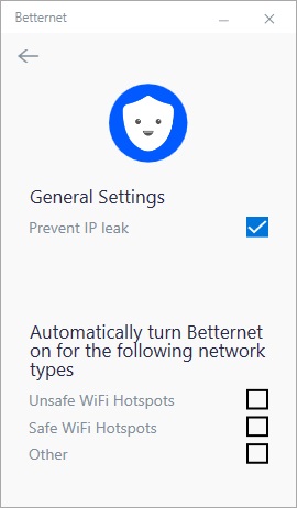Betternet 5.1 : General Settings