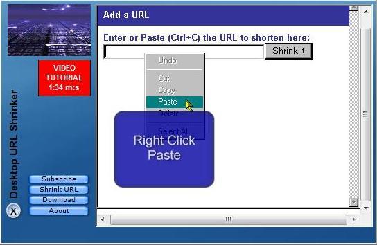 Desktop URL Shrinker 1.2 : Video Help