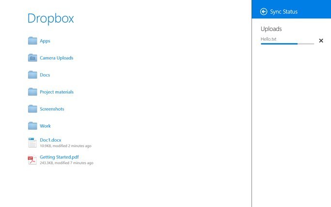 Dropbox for Windows 8 0.0 : Upload and download files