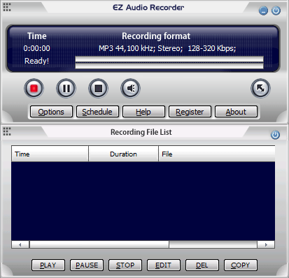 EZ Audio Recorder 4.5 : Main window