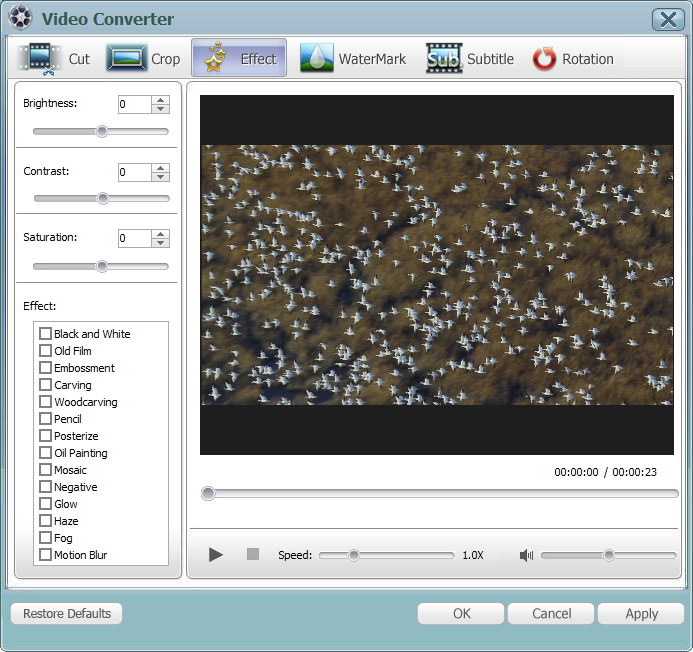 GiliSoft Video Converter 9.5 : Adding Effects