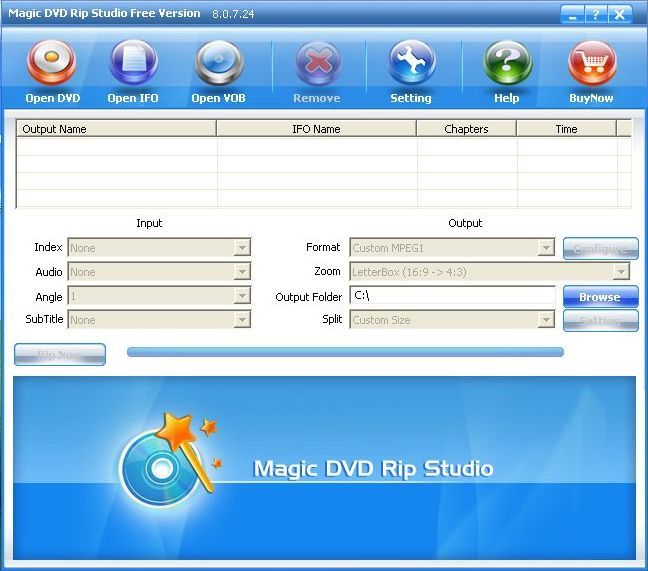 Magic DVD Rip Studio : Main window