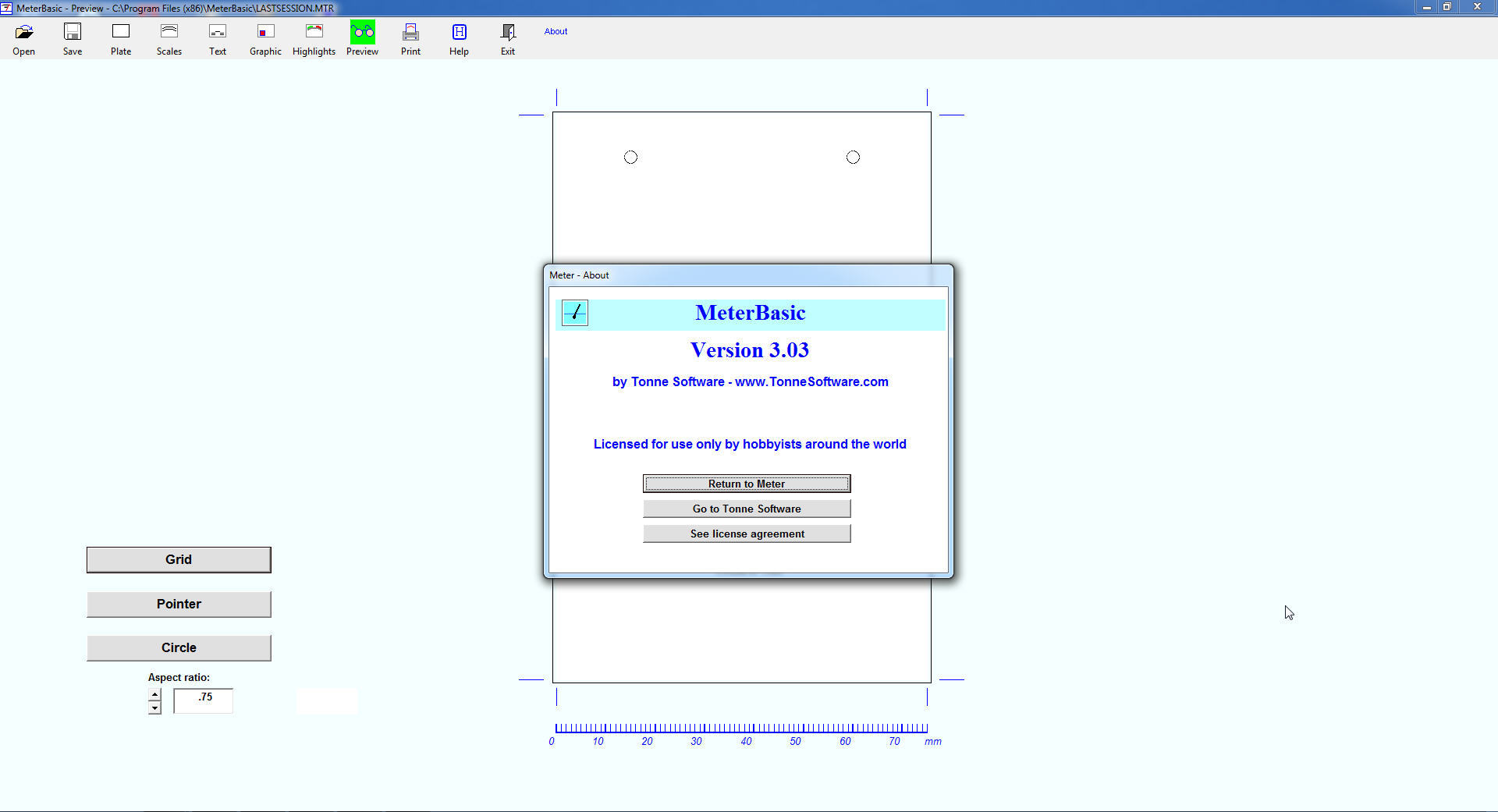 MeterBasic 3.0 : Main window