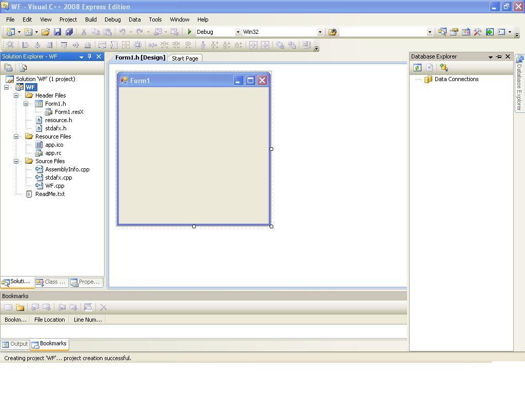 Microsoft Visual C++ 2008 Express Edition 9.0 : Windows form application