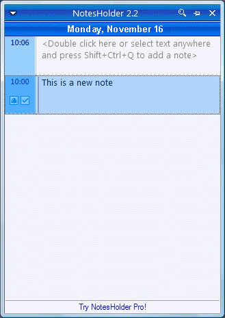 NotesHolder : Main Window