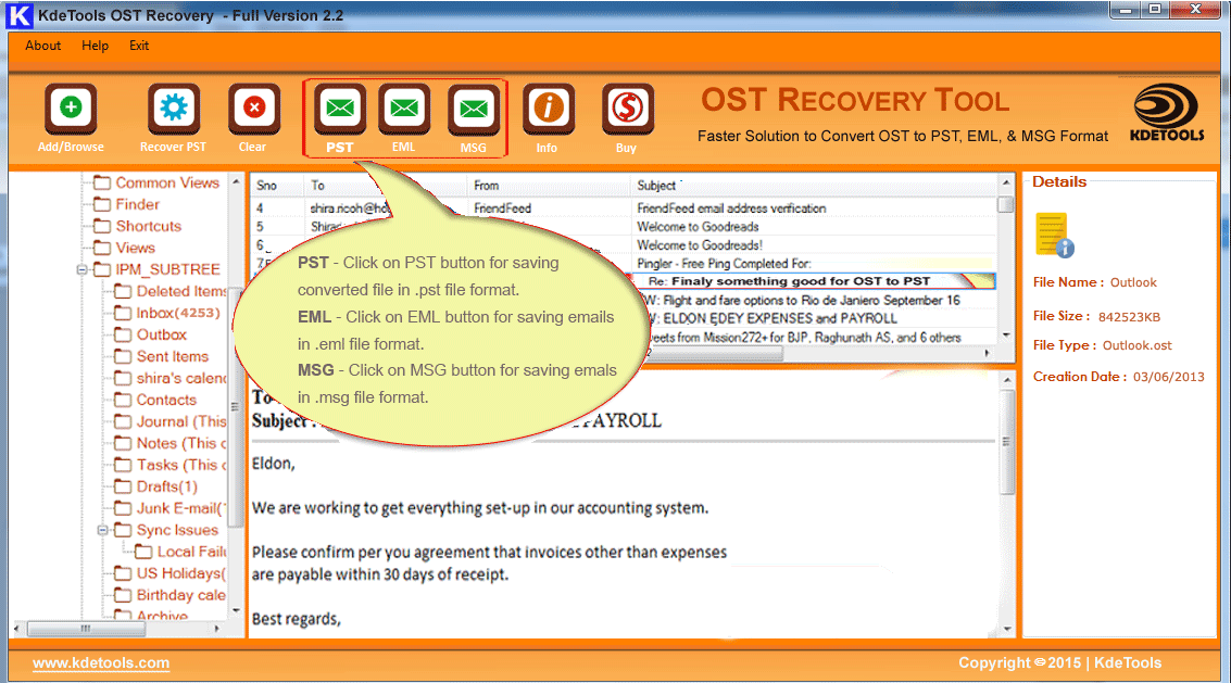 Ost2Pst Converter Free 2.2 : KDETOOLS OST RECOVERY