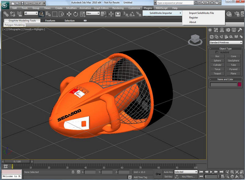 SimLab SolidWorks Importer for 3DS Max 6.0 : Main window