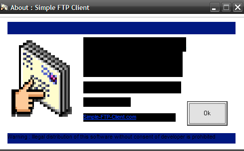 Simple FTP Client 1.0 : About window