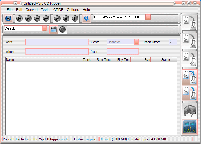 Vip CD Ripper 4.1 : Main window