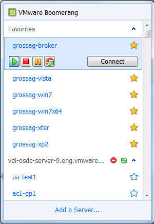 VMware Boomerang 1.0 : Main window
