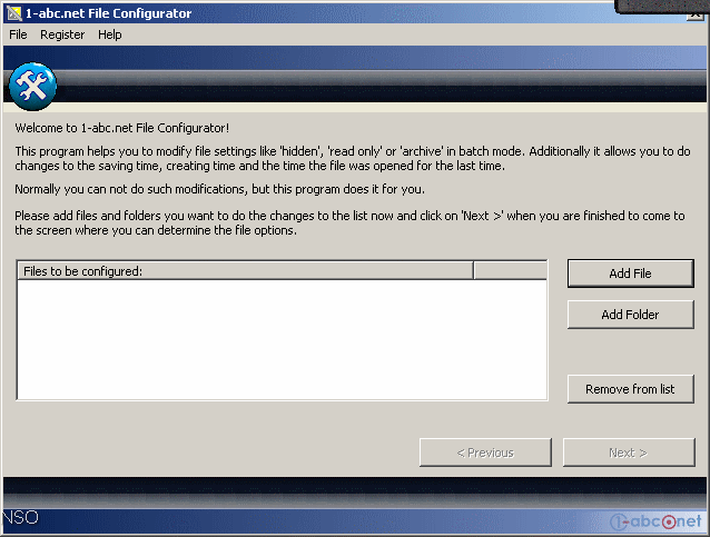 1-abc.net File Configurator 1.0 : Main