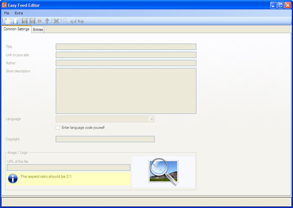 Easy Feed Editor 3.5 : Main window