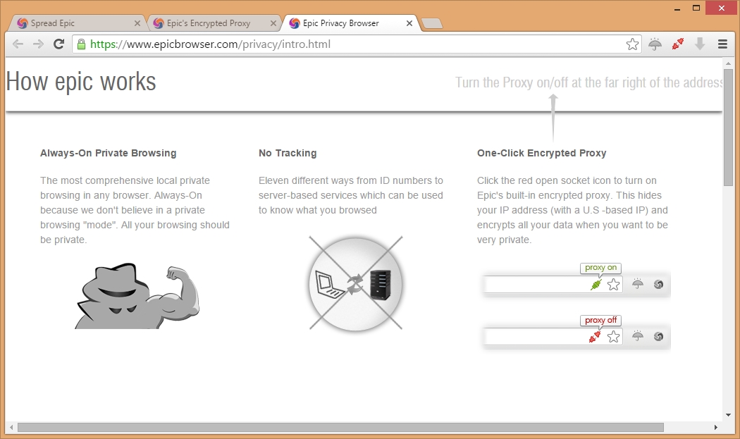 Epic Privacy Browser 48.0 : How Epic Works