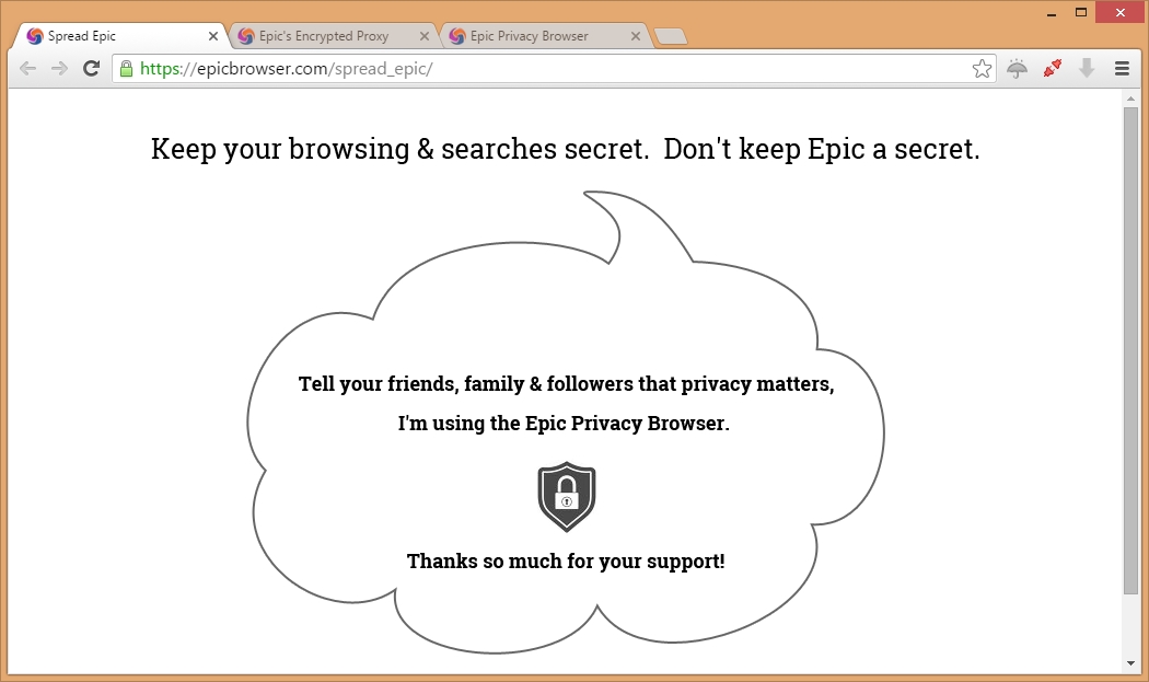 Epic Privacy Browser 48.0 : Main Window