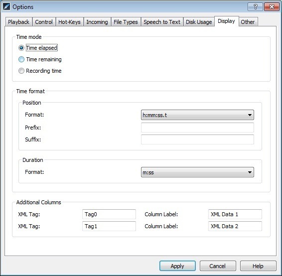 Express Scribe Free Transcription Software 5.6 : Display Settings