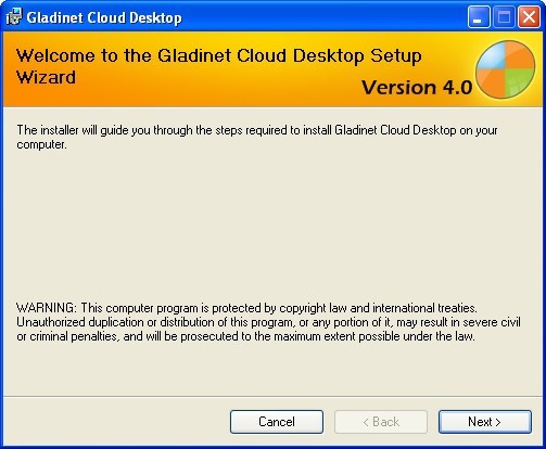 Gladinet Cloud Desktop 4.0 : Installing