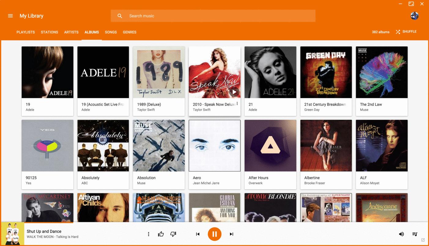 Google Play Music Desktop Player 4.4 : Main window