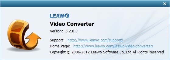 Leawo Video Converter 5.2 : About Screen