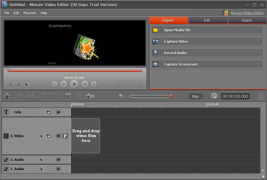 Movavi Video Editor 6.4 : Main window