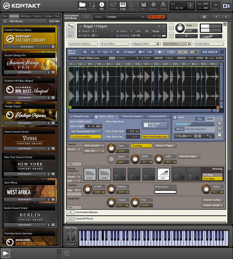 Native Instruments Kontakt 5.3 : Main Window