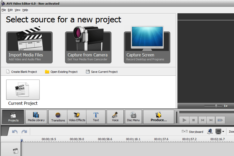 AVS Video Editor 6.0 : Main window